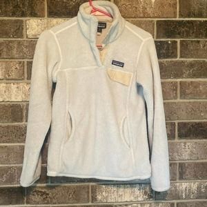 Patagonia Re-Tool Snap-T Fleece Pullover Raw Linen White X Dye Long Sleeve XS